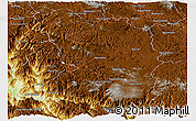 Physical Panoramic Map of Guachochi