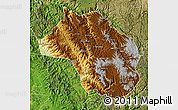 Physical Map of Guadalupe y Calvo, satellite outside