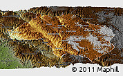 Physical Panoramic Map of Guadalupe y Calvo, darken
