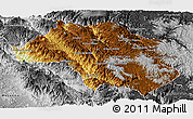 Physical Panoramic Map of Guadalupe y Calvo, desaturated