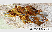 Physical Panoramic Map of Guadalupe y Calvo, lighten