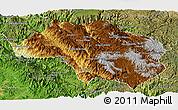 Physical Panoramic Map of Guadalupe y Calvo, satellite outside