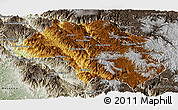 Physical Panoramic Map of Guadalupe y Calvo, semi-desaturated