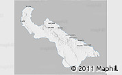 Gray 3D Map of Guadalupe, single color outside