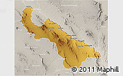 Physical 3D Map of Guadalupe, lighten, semi-desaturated
