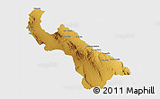 Physical 3D Map of Guadalupe, single color outside