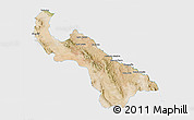 Satellite 3D Map of Guadalupe, single color outside