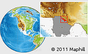Physical Location Map of Guadalupe, highlighted country, highlighted parent region