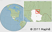 Savanna Style Location Map of Guadalupe, highlighted parent region, hill shading