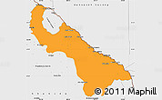 Political Simple Map of Guadalupe, single color outside, borders and labels