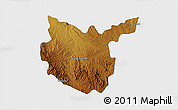 Physical 3D Map of Hidalgo del Parral, single color outside