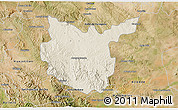 Shaded Relief 3D Map of Hidalgo del Parral, satellite outside