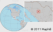 Gray Location Map of Hidalgo del Parral