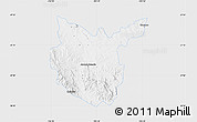 Silver Style Map of Hidalgo del Parral, single color outside