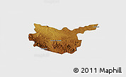 Physical Panoramic Map of Hidalgo del Parral, single color outside