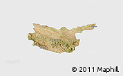 Satellite Panoramic Map of Hidalgo del Parral, single color outside