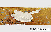 Shaded Relief Panoramic Map of Hidalgo del Parral, physical outside