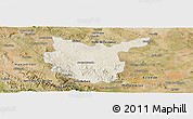 Shaded Relief Panoramic Map of Hidalgo del Parral, satellite outside
