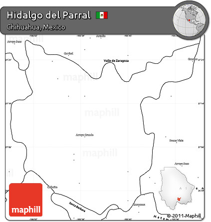 Blank Simple Map of Hidalgo Del Parral