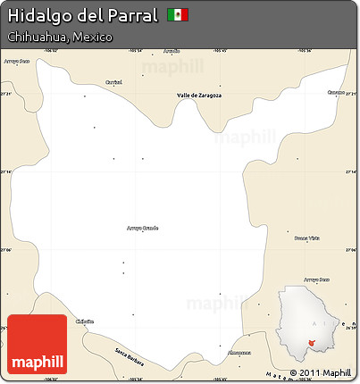 Classic Style Simple Map of Hidalgo Del Parral
