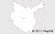 Silver Style Simple Map of Hidalgo del Parral, cropped outside