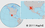 Gray Location Map of Chihuahua, within the entire country