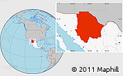 Gray Location Map of Chihuahua, highlighted country