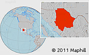 Gray Location Map of Chihuahua, hill shading
