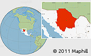 Savanna Style Location Map of Chihuahua, highlighted country