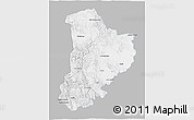 Gray 3D Map of Madera, single color outside