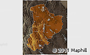 Physical 3D Map of Madera, darken, semi-desaturated