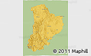 Savanna Style 3D Map of Madera, single color outside