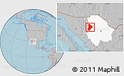 Gray Location Map of Madera, highlighted parent region, hill shading