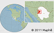 Savanna Style Location Map of Madera, highlighted parent region, hill shading