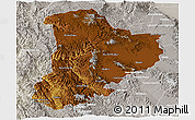 Physical Panoramic Map of Madera, lighten, semi-desaturated