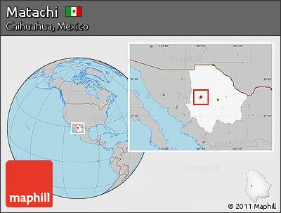 Gray Location Map of Matachi, highlighted parent region