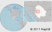 Gray Location Map of Matachi, highlighted parent region, hill shading