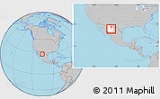 Gray Location Map of Meoqui, highlighted parent region, within the entire country