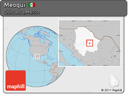 Gray Location Map of Meoqui, highlighted parent region