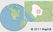 Savanna Style Location Map of Meoqui, highlighted parent region