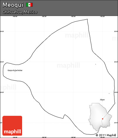 Blank Simple Map of Meoqui, cropped outside