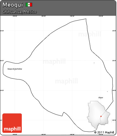 Blank Simple Map of Meoqui, cropped outside
