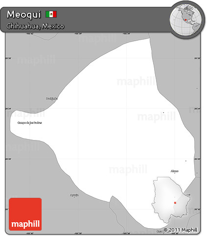 Gray Simple Map of Meoqui