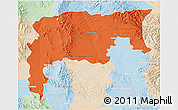 Political 3D Map of Namiquipa, lighten