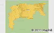 Savanna Style 3D Map of Namiquipa, single color outside