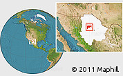 Satellite Location Map of Namiquipa, highlighted parent region