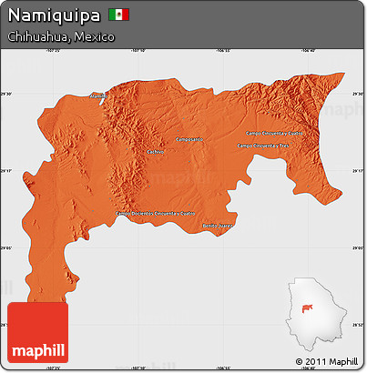 Political Map of Namiquipa, single color outside