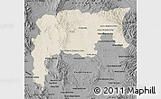 Shaded Relief Map of Namiquipa, darken, desaturated