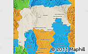 Shaded Relief Map of Namiquipa, political outside