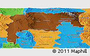 Physical Panoramic Map of Namiquipa, political outside